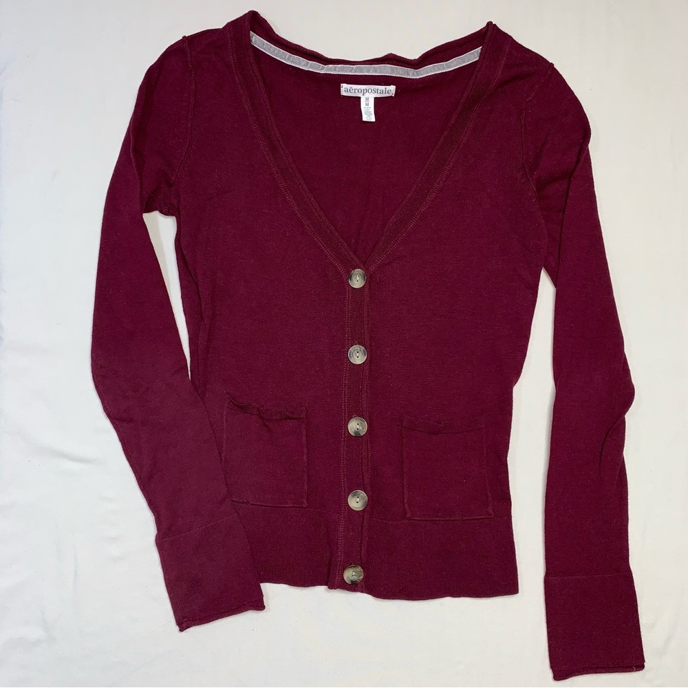 Aero Burgundy Cardigan Sweater Women’s Medium Academia School Hermione Hogwarts